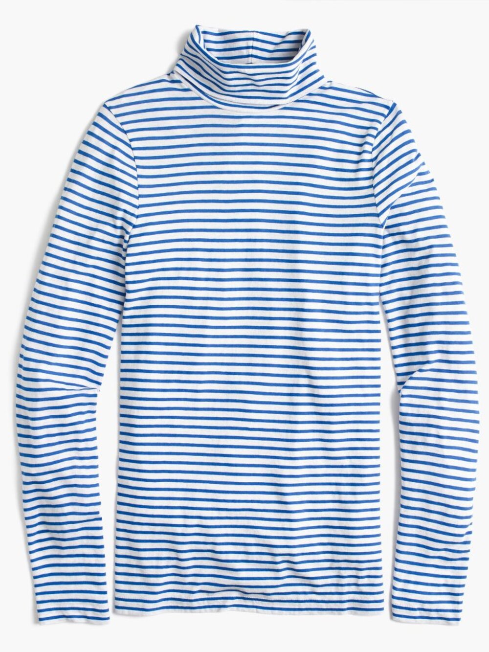 NWT J. Crew blue white striped 100% cotton tissue turtleneck tee
